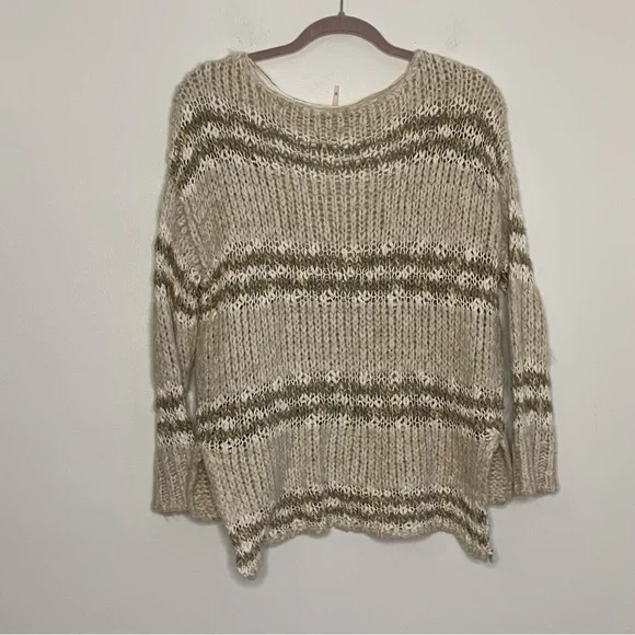 Free People Linus Loose Knit Striped Sweater size XS - Picture 3 of 6